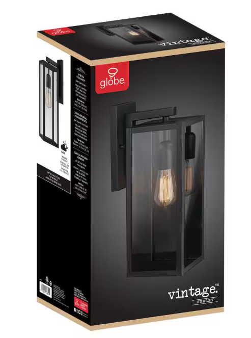 Hampton Bay Hurley 16 in. 1-Light Modern Black Shade